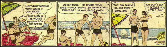 kicking sand cartoon