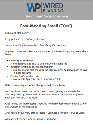 post meeting email