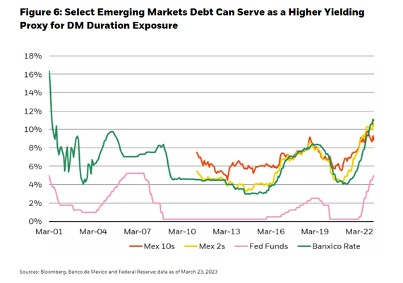 Select Emerging Markets Debt Can Serve as a Higher Yielding Proxy for DM Duration Exposure