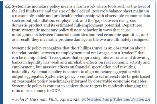 Systematic monetary policy